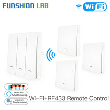 Load image into Gallery viewer, WiFi Smart Wall Light Switch RF433 Push Button Transmitter Kit Smart life Tuya Remote Control Works with Alexa Google Home