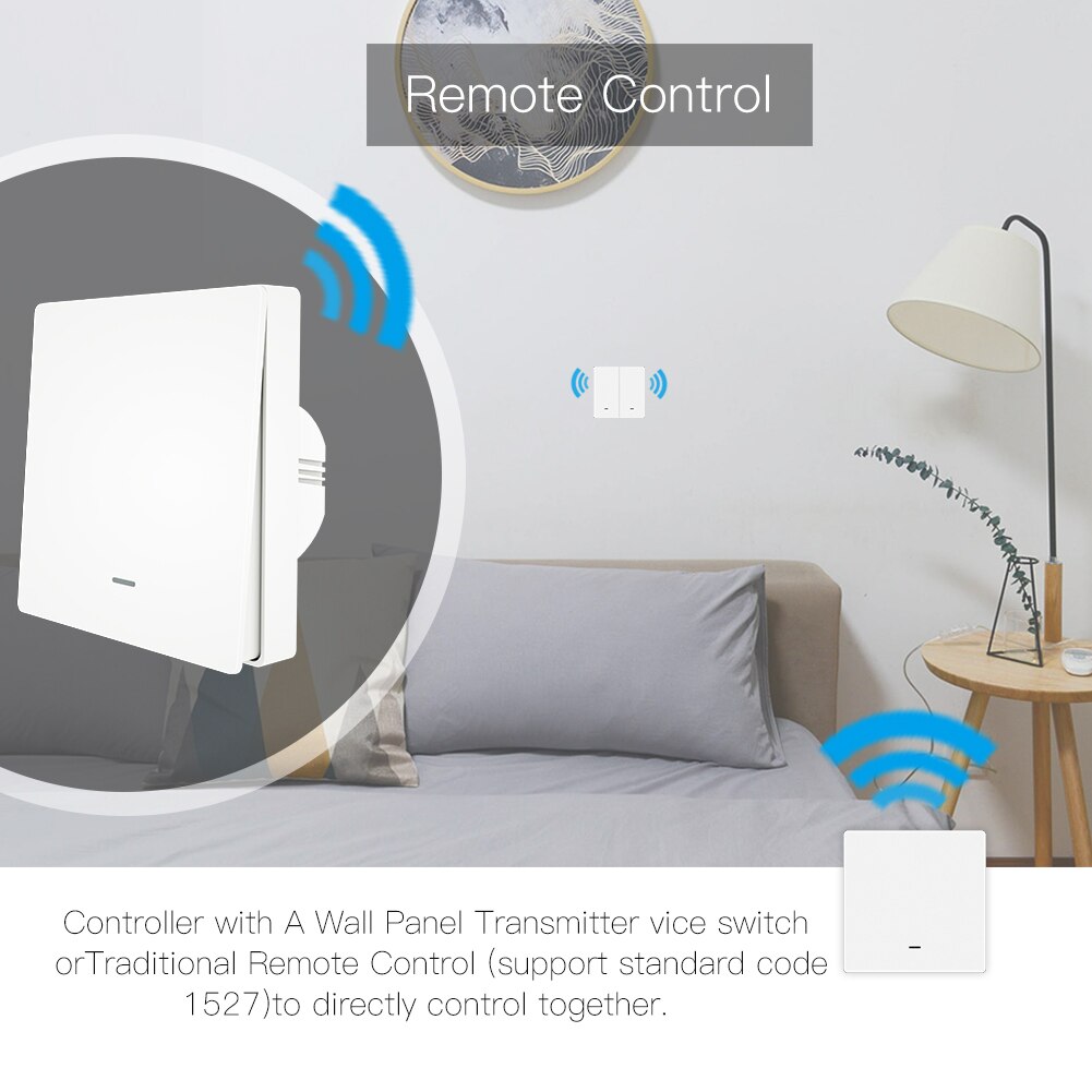WiFi Smart Wall Light Switch RF433 Push Button Transmitter Kit Smart life Tuya Remote Control Works with Alexa Google Home
