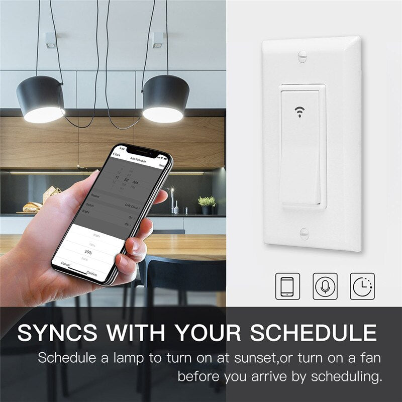 WiFi Wall Light Switch Smart Life/Tuya APP Remote Control Works with Amazon Alexa Echo Google Home IFTTT