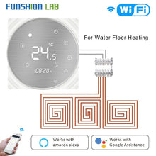 Load image into Gallery viewer, Wifi Smart Thermostat Water Floor Heating Metal Brushed Panel Smart Life/Tuya APP Remote Control Works with Alexa Google Home