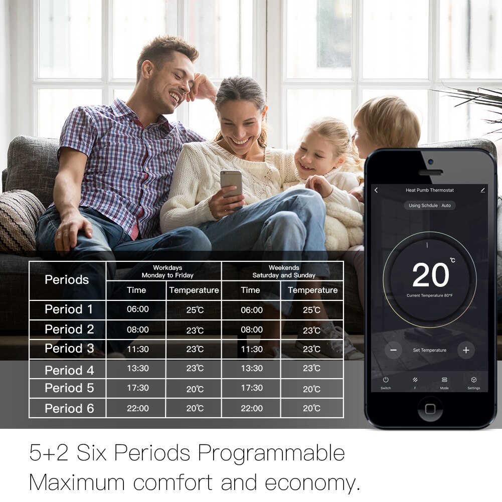 Wifi Smart Thermostat Water Floor Heating Metal Brushed Panel Smart Life/Tuya APP Remote Control Works with Alexa Google Home