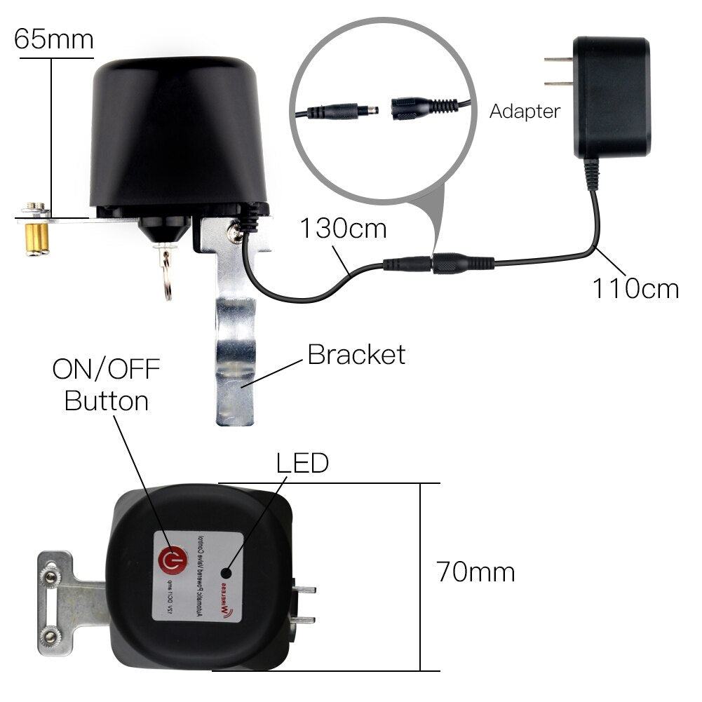 Wifi Smart Valve Home Automation System Valve Control for Gas Or Water Voice Control Work With Alexa Echo Google Home