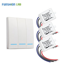 Load image into Gallery viewer, 433Mhz RF Wireless Remote Control Switch AC 110V 220V Corridor Room Home Wall Panel Switch Lamp Light LED Bulb Wireless Switches