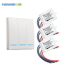Load image into Gallery viewer, 433Mhz RF Wireless Remote Control Switch AC 110V 220V Corridor Room Home Wall Panel Switch Lamp Light LED Bulb Wireless Switches