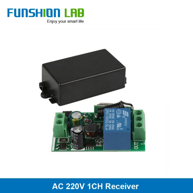 FUNSHION LAB 433MHz Universal Wireless Remote Control 86 Wall Panel RF Transmitter Receiver 1 2 3 Button For Home Light Switch