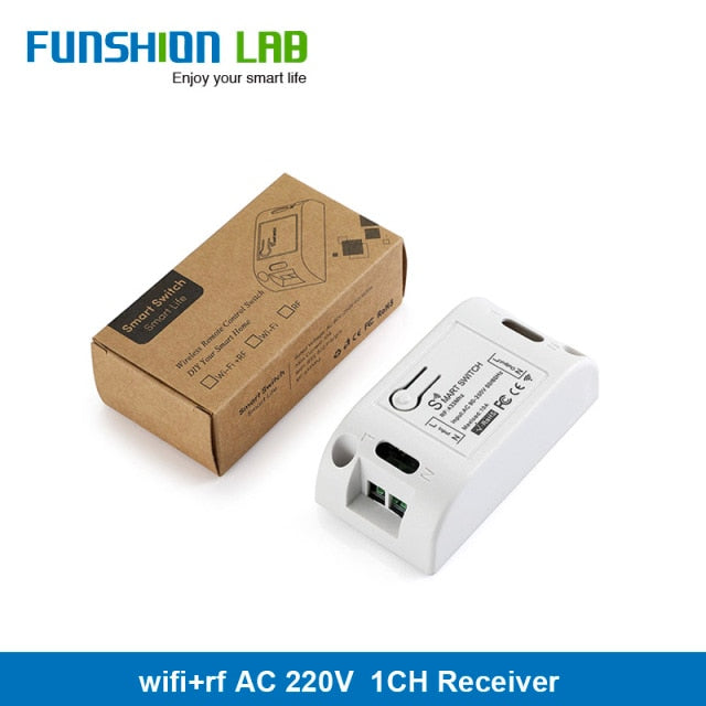 FUNSHION LAB 433MHz Universal Wireless Remote Control 86 Wall Panel RF Transmitter Receiver 1 2 3 Button For Home Light Switch