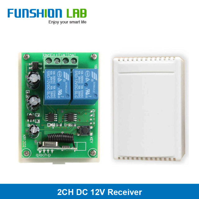 FUNSHION LAB 433MHz Universal Wireless Remote Control 86 Wall Panel RF Transmitter Receiver 1 2 3 Button For Home Light Switch