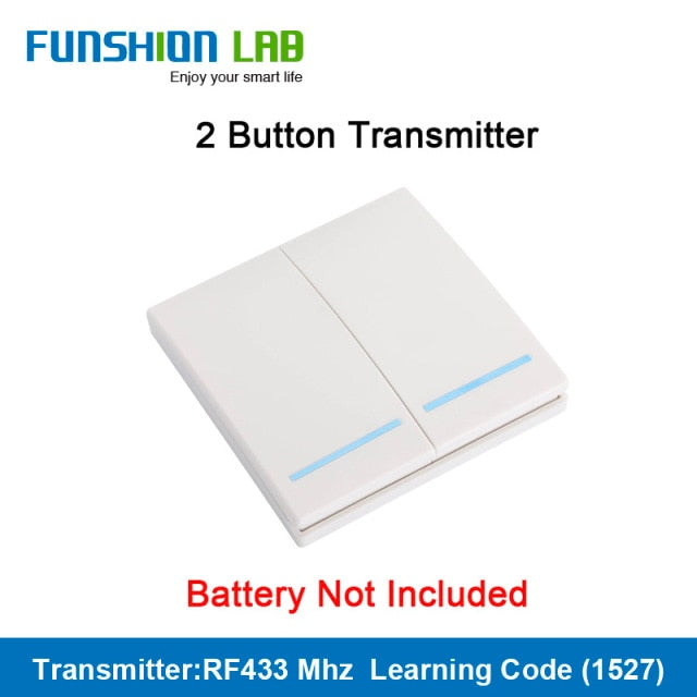 FUNSHION LAB 433MHz Universal Wireless Remote Control 86 Wall Panel RF Transmitter Receiver 1 2 3 Button For Home Light Switch