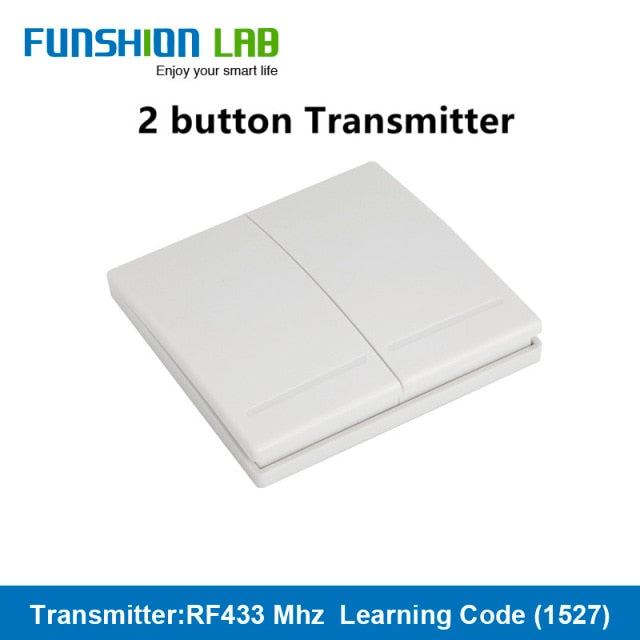 FUNSHION LAB 433MHz Universal Wireless Remote Control 86 Wall Panel RF Transmitter Receiver 1 2 3 Button For Home Light Switch