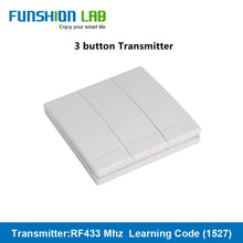 Load image into Gallery viewer, FUNSHION LAB 433MHz Universal Wireless Remote Control 86 Wall Panel RF Transmitter Receiver 1 2 3 Button For Home Light Switch