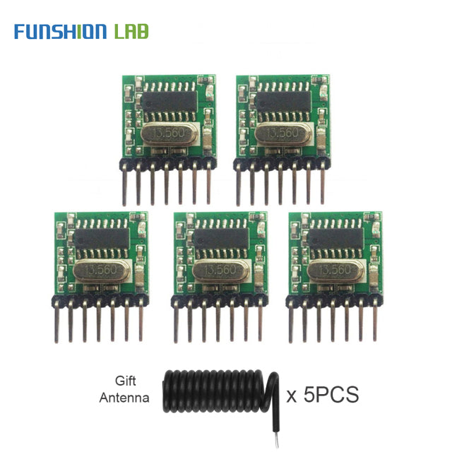 FUNSHION LAB 433MHz Universal Wireless Remote Control 86 Wall Panel RF Transmitter Receiver 1 2 3 Button For Home Light Switch