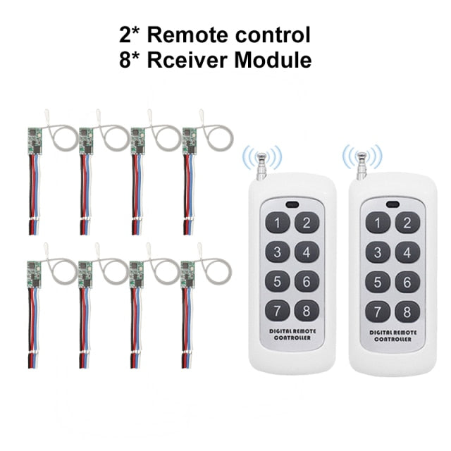 433MHz Wireless RF Remote Control DC6V 12V 24V Mirco Switch Receiver Module DIY With 433 Mhz Long Range Transmitter Light ON/OFF