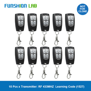 10 Pcs Universal Wireless 4 Buttons 433MHz RF Transmitter Remote Control For Gate Garage Door Opener Learning Code Key Fob DIY