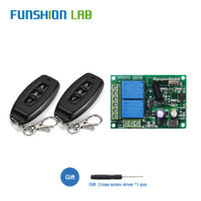 Load image into Gallery viewer, 433Mhz AC 110V 220V 2CH Relay Receiver Module Transmitter Universal Wireless Remote Control Switch for Motor Lamp LED Light DIY