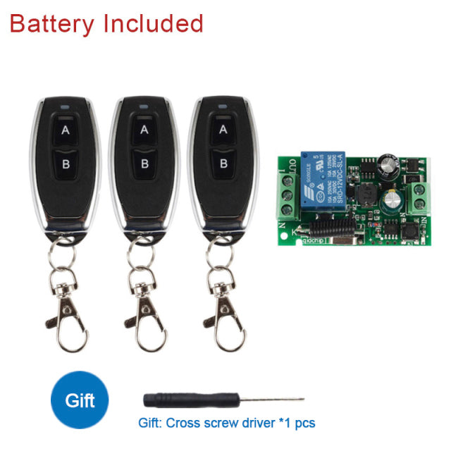 FUNSHIO 433Mhz Universal Wireless Remote Control Switch AC 110V 220V 1CH RF Relay Receiver Module   RF 433Mhz Remote Transmitter