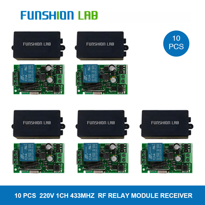 FUNSHION AC 250V 110V 220V 1CH 433Mhz Universal Wireless Remote Control Switch Relay Module Receiver For Garage Door Gate Motor