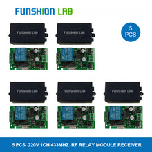 Load image into Gallery viewer, FUNSHION AC 250V 110V 220V 1CH 433Mhz Universal Wireless Remote Control Switch Relay Module Receiver For Garage Door Gate Motor