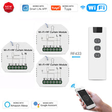 Load image into Gallery viewer, Funshion WiFi RF433 Blinds Curtain Switch  for Electric Roller Shutter Sunscreen Tuya Smart Life Google Home Alexa Smart Home