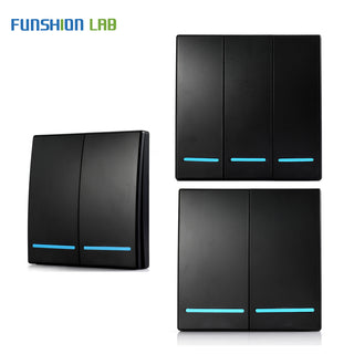 FUNSHION 2/3 gang 433Mhz smart push Wireless Switch Light RF Remote Control 110V 220V receiver Wall Panel button Ceiling Lamp