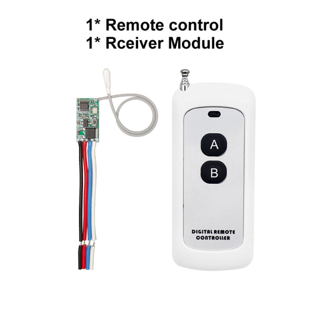 433MHz Wireless RF Remote Control DC6V 12V 24V Mirco Switch Receiver Module DIY With 433 Mhz Long Range Transmitter Light ON/OFF