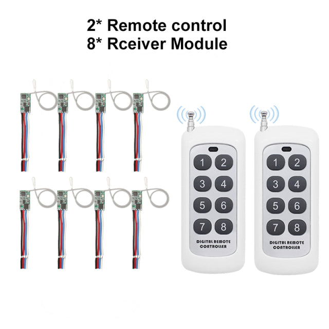 433MHz Wireless RF Remote Control DC6V 12V 24V Mirco Switch Receiver Module DIY With 433 Mhz Long Range Transmitter Light ON/OFF