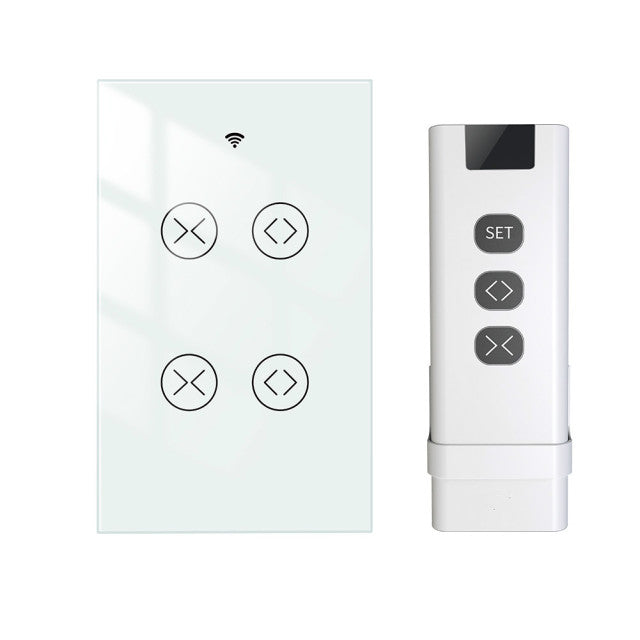 FUNSHION Tuya Smart Life WiFi RF 2 Gang Double Curtain Blind Switch for Roller Shutter Electric Motor With Google Home Alexa