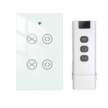 Load image into Gallery viewer, FUNSHION Tuya Smart Life WiFi RF 2 Gang Double Curtain Blind Switch for Roller Shutter Electric Motor With Google Home Alexa
