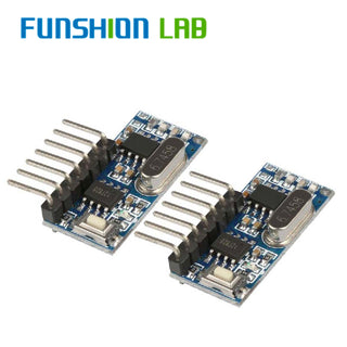 FUNSHION 2PCS 433mhz RF Receiver Learning Code Decoder Module433 mhz Wireless 4 CH output For Remote Controls 1527 2262 encoding