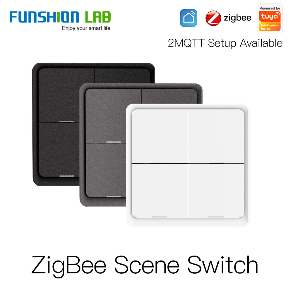 4 Gang Tuya ZigBee Wireless 12 Scene Switch Push Button Controller By battery 2MQTT Setup Automation Scenario for Tuya Devices