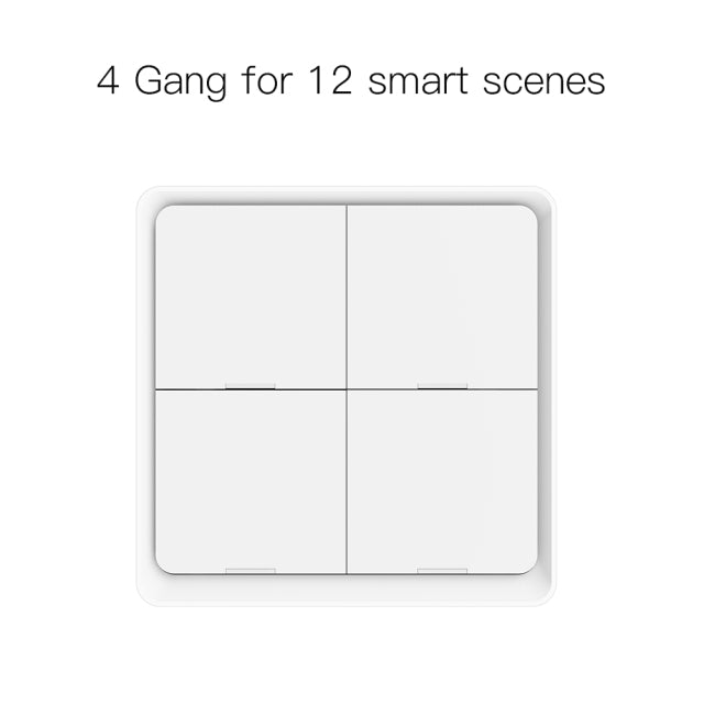 4 Gang Tuya ZigBee Wireless 12 Scene Switch Push Button Controller By battery 2MQTT Setup Automation Scenario for Tuya Devices