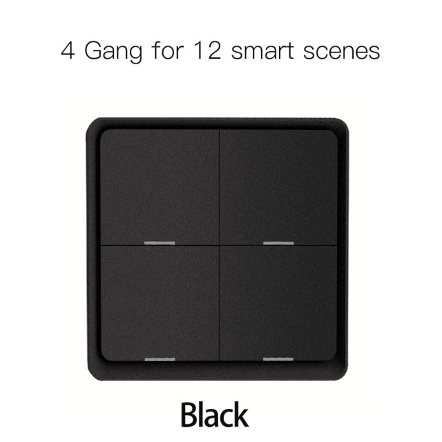 4 Gang Tuya ZigBee Wireless 12 Scene Switch Push Button Controller By battery 2MQTT Setup Automation Scenario for Tuya Devices