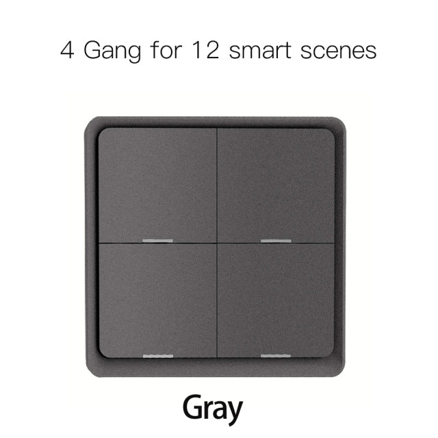 4 Gang Tuya ZigBee Wireless 12 Scene Switch Push Button Controller By battery 2MQTT Setup Automation Scenario for Tuya Devices