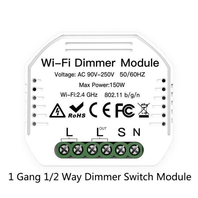 1/2 Way 1/2/3 Gang Mini WiFi Smart Light Switch Relay Module Smart Life Tuya Wireless Remote Control Work with Alexa Google Home