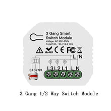 Load image into Gallery viewer, 1/2 Way 1/2/3 Gang Mini WiFi Smart Light Switch Relay Module Smart Life Tuya Wireless Remote Control Work with Alexa Google Home