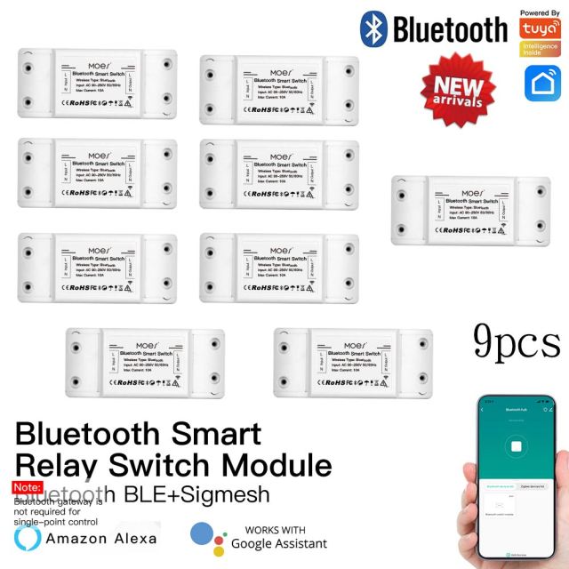 Bluetooth Smart Switch Relay Module Single Point Control Sigmesh Wireless Remote Control with Alexa Google Home tuya