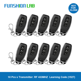 FUNSHION 433 MHz RF Remote Control Learning Code 1527 For Gate Garage Door Controller Alarm Key 433mhz Included Battery