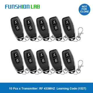 FUNSHION 433 MHz RF Remote Control Learning Code 1527 For Gate Garage Door Controller Alarm Key 433mhz Included Battery