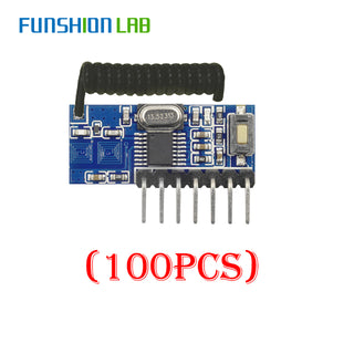 FUNSHION 100PCS RX480E-4 RF Receiver Learning Code Decoder Module 433MHZ Wireless 4 CH Output For Remote Controls 1527 Encoding